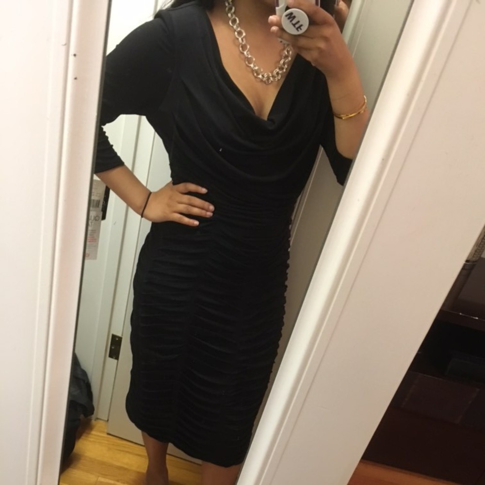 NWT Jax Black Ruched Cocktail Dress Size 6 Elegant Evening Dress